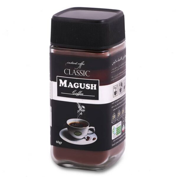وزن خالص: 60 گرم قهوه کلاسیک توضیحات: این نوع قهوه به روش (Agglomerated خشک و فرآوری می شود . این محصول برای کسانی که طعم تلخی قهوه را دوست دارند توصیه می شود.