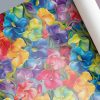 پخش عمده کاغذ کادو گلاسه طرح گل های رنگارنگ ایمپاستو