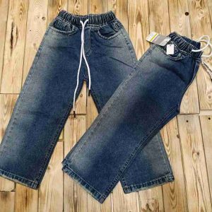 شلوار لی بگ آبی تیره کد 2198