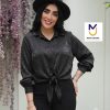 شومیز جلو گره مشکی _ پخش پوشاک مافی جین
