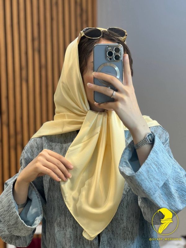 روسری ساتن ابریشم HPS قواره ۱۲۰ ساده لوکس